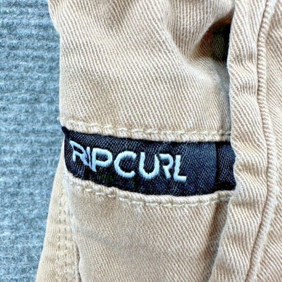 Rip Curl Shorts Mens 34 Tan Beige Chino Casual Surf Beach Embroidered Flat Front - Picture 3 of 8